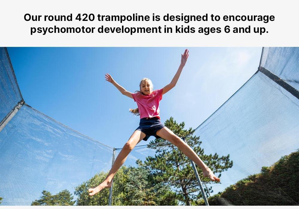 Round Trampoline With Safety Net - 420, Grey, No Color, large image number 15