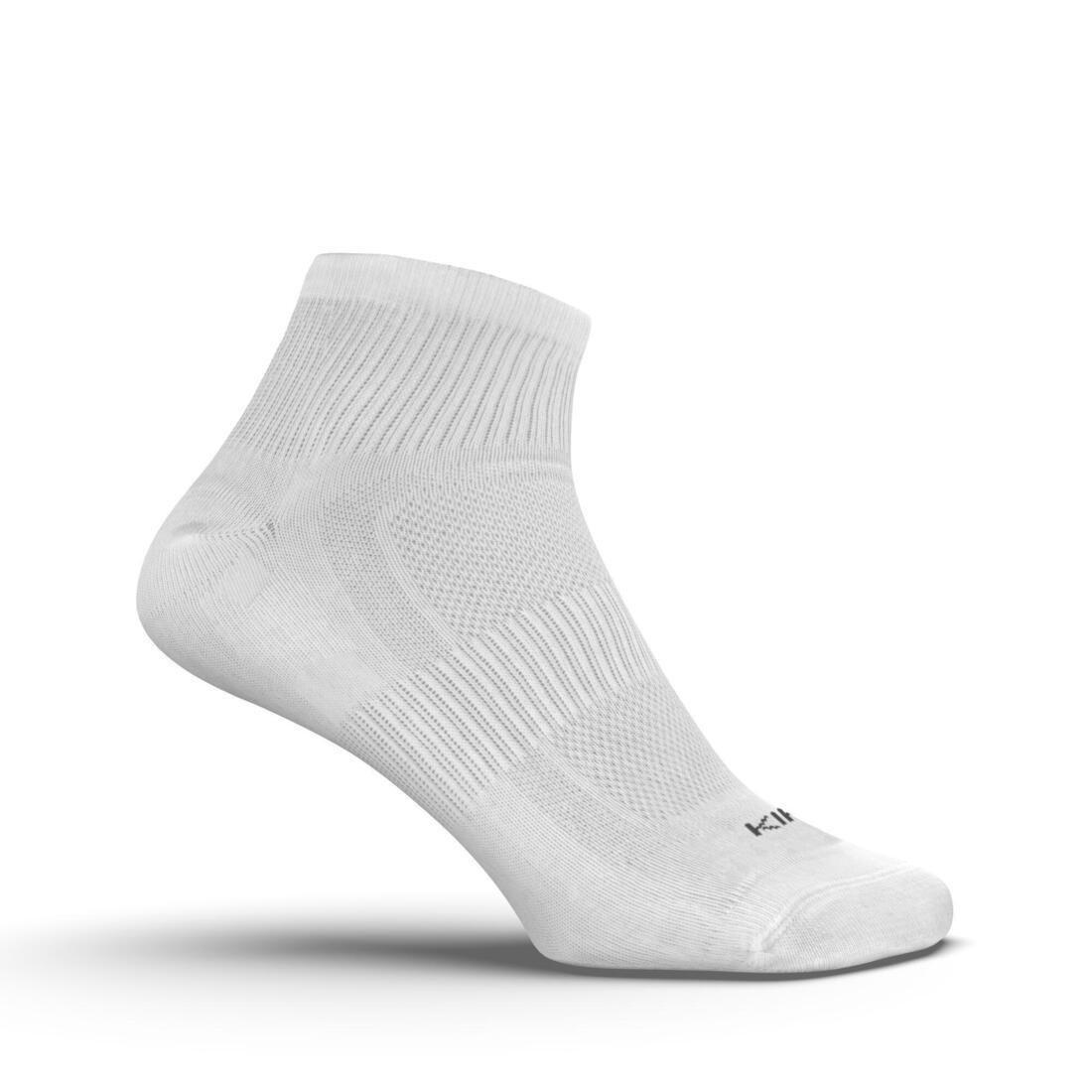 Unisex Pack of 3 Running Socks, White, No Color, medium