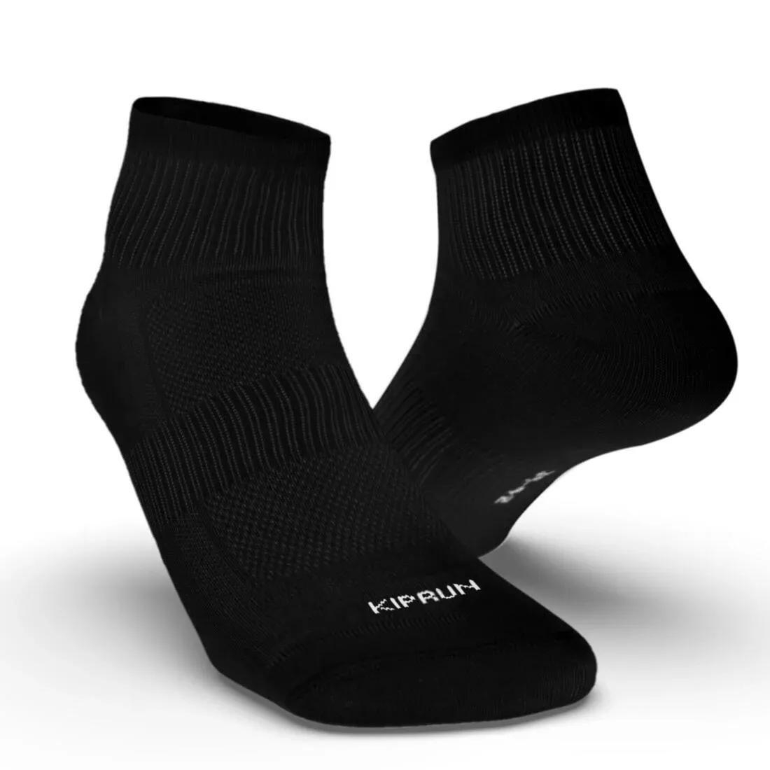 Unisex Pack of 3 Running Socks, Black, No Color, medium