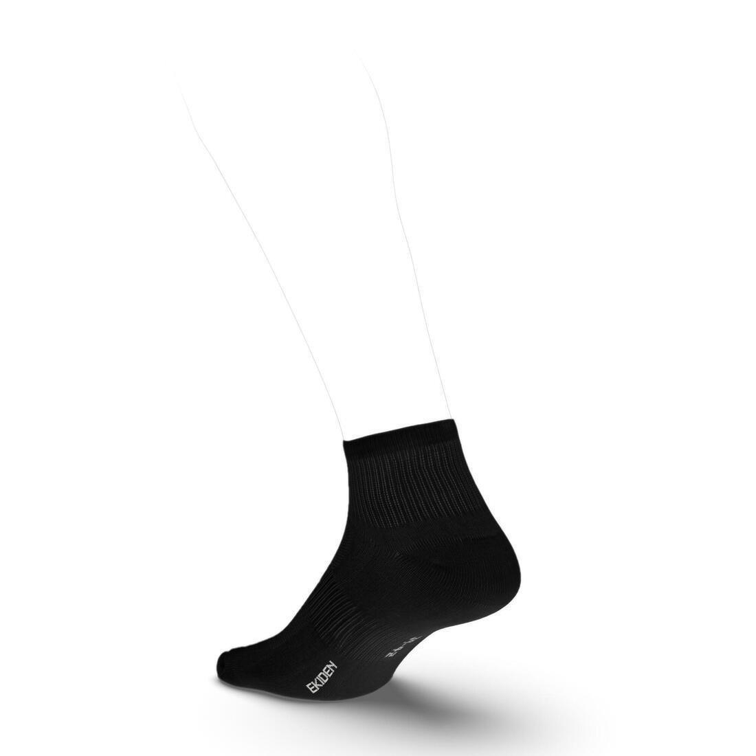 Unisex Pack of 3 Running Socks, Black, No Color, medium