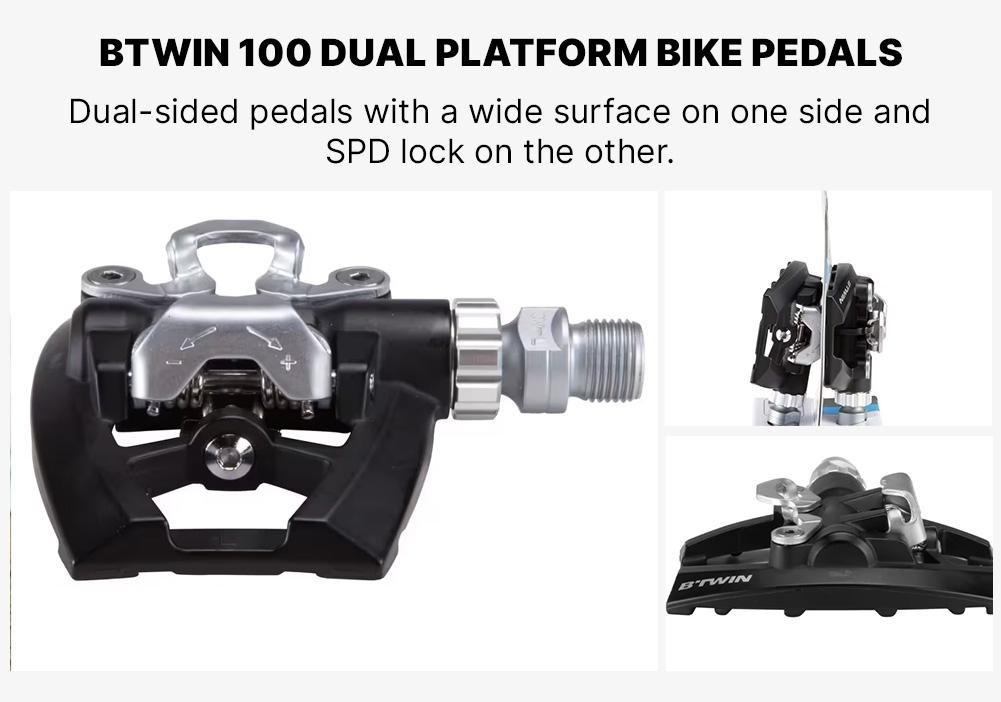 100 Clipless Dual Platform Leisure bike Pedals, No Color, large image number 18