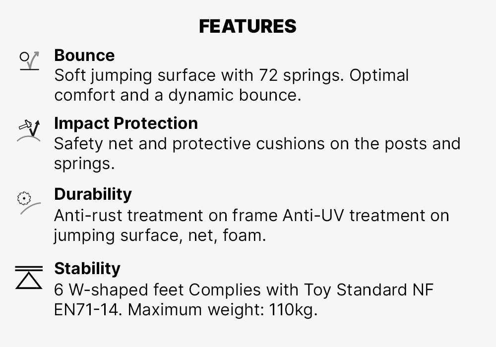 Essential 365 Trampoline and Protective Netting,Green/Grey, No Color, large image number 15