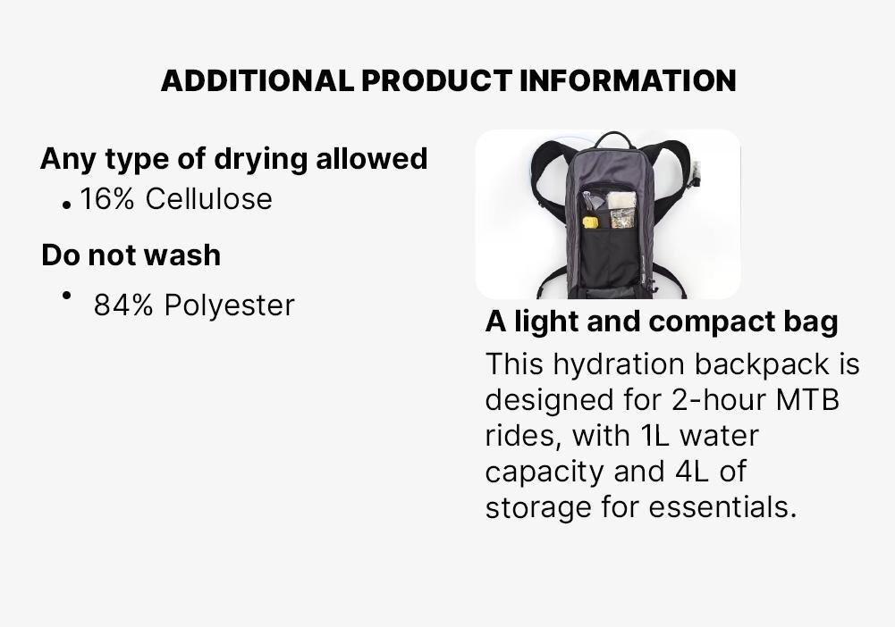 Mountain Bike Hydration Backpack ST 500 Water, Black, No Color, large image number 16
