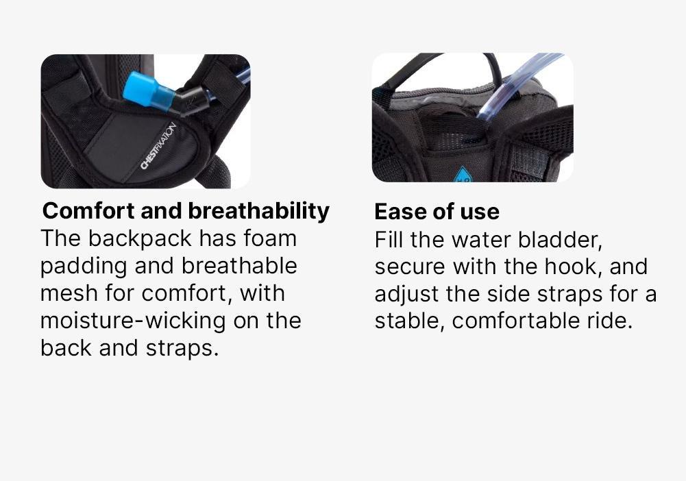 Mountain Bike Hydration Backpack ST 500 Water, Black, No Color, medium