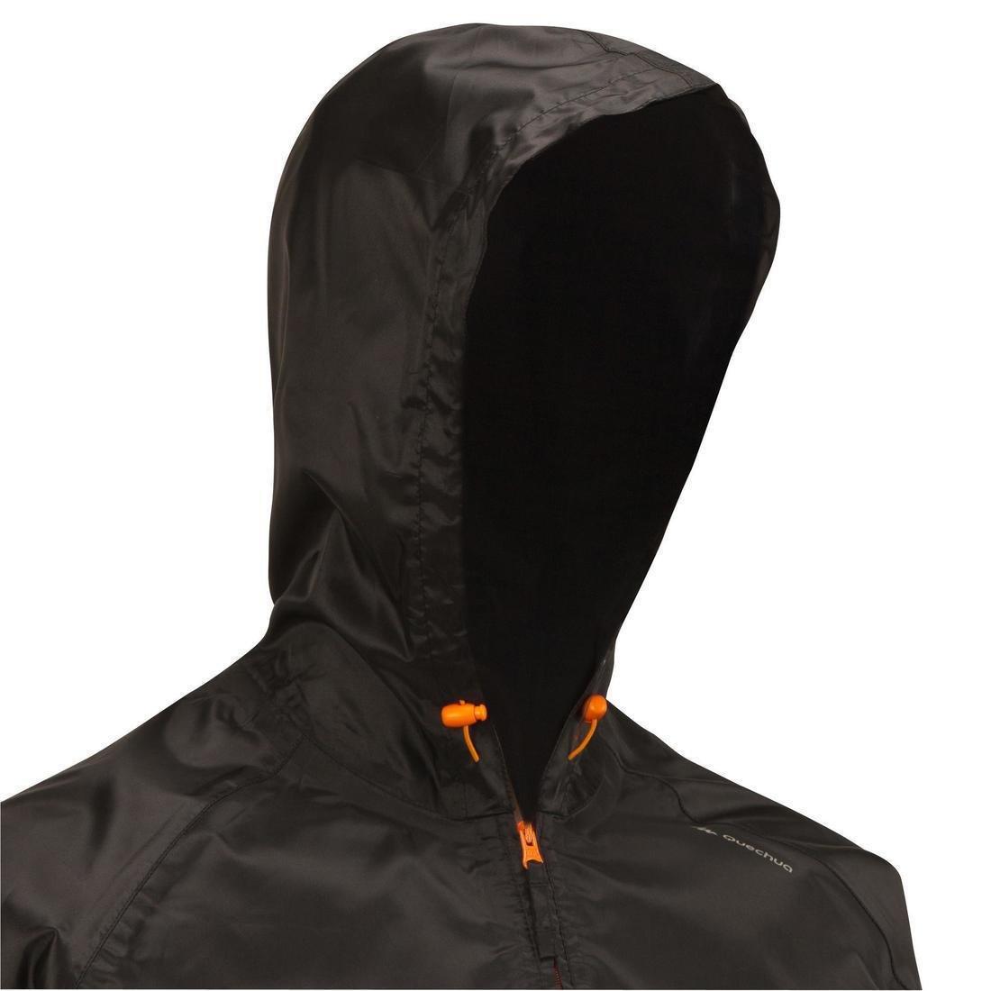 Men's Country Walking Raincoat - NH100 Raincut Demi Zip, Black, , large image number 2