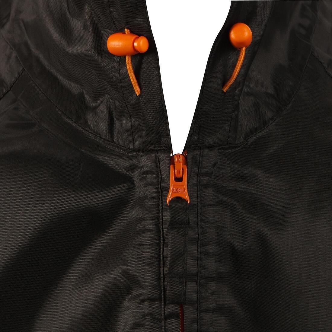 Men's Country Walking Raincoat - NH100 Raincut Demi Zip, Black, , large image number 9