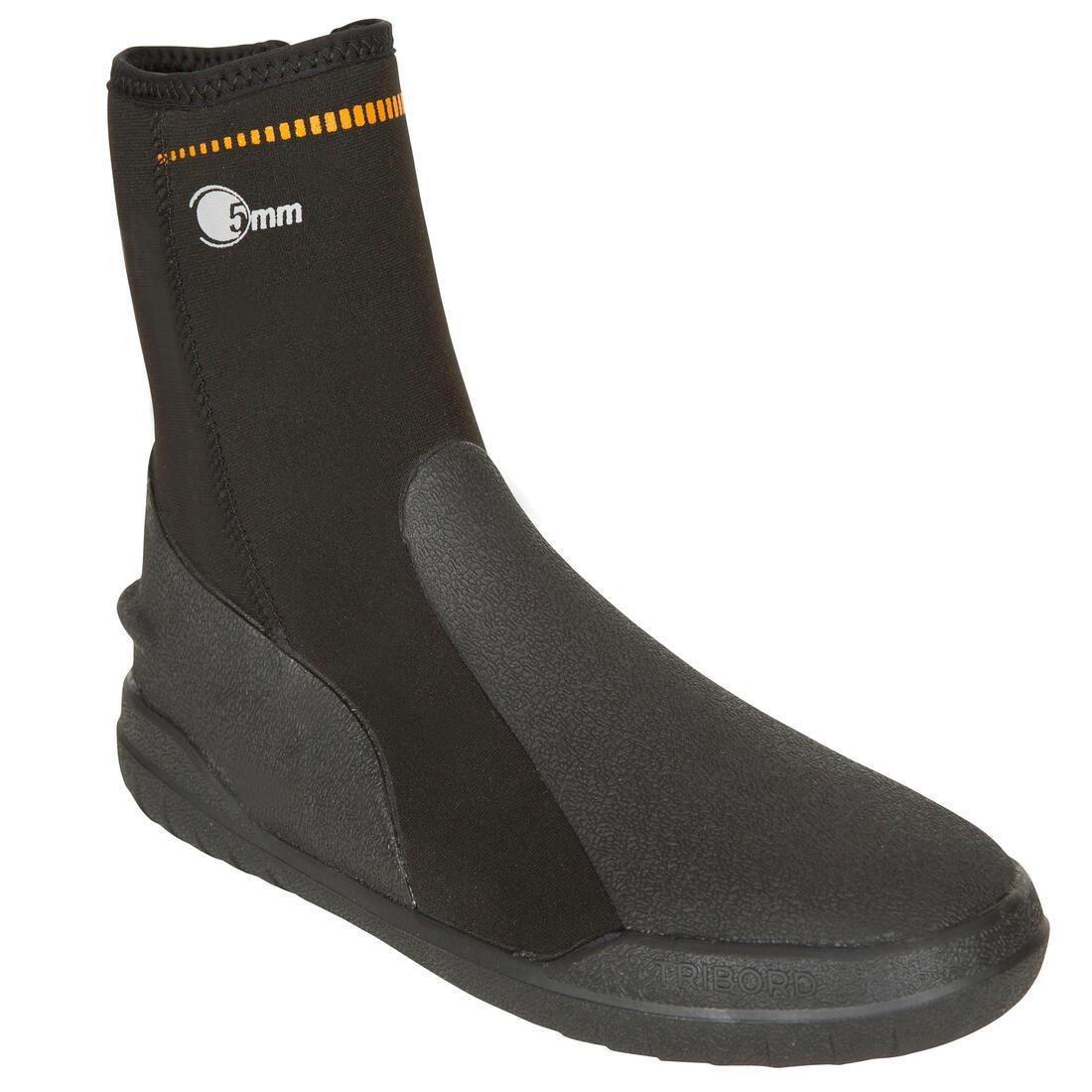 Diving Booties 5 mm Neoprene, Black, No Color, large image number 0