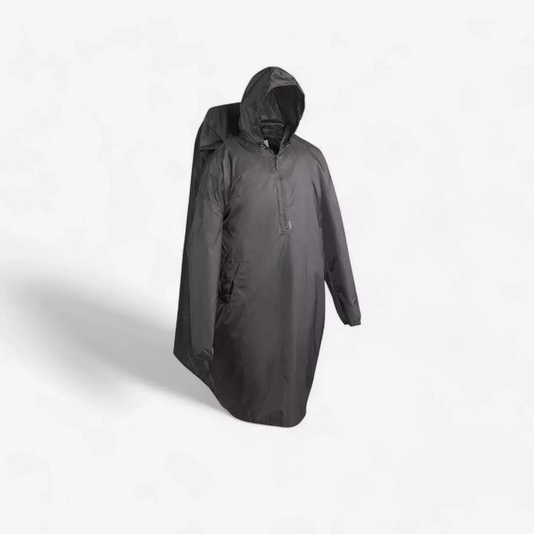 Hiking Rain Poncho, ARPENAZ, Black, No Color, large image number 0