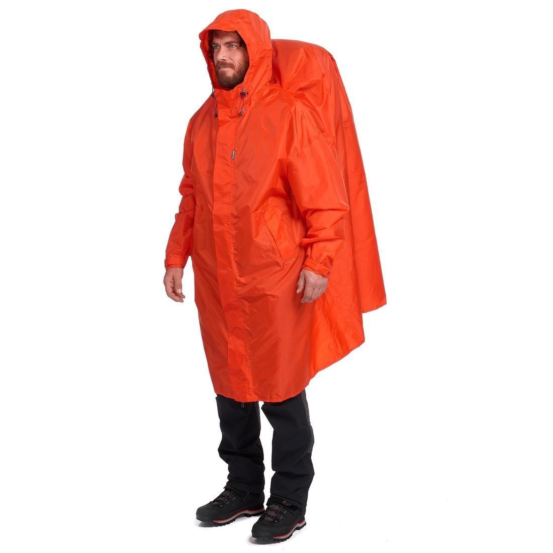 Hiking Rain Poncho - Mt900 - 75L, Red, No Color, large image number 2
