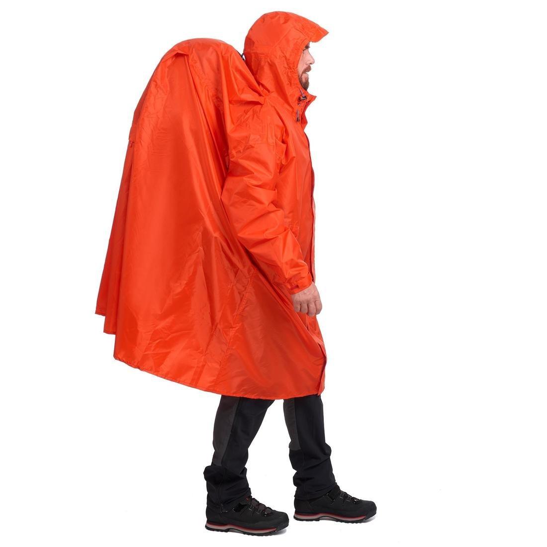 Hiking Rain Poncho - Mt900 - 75L, Red, No Color, large image number 3