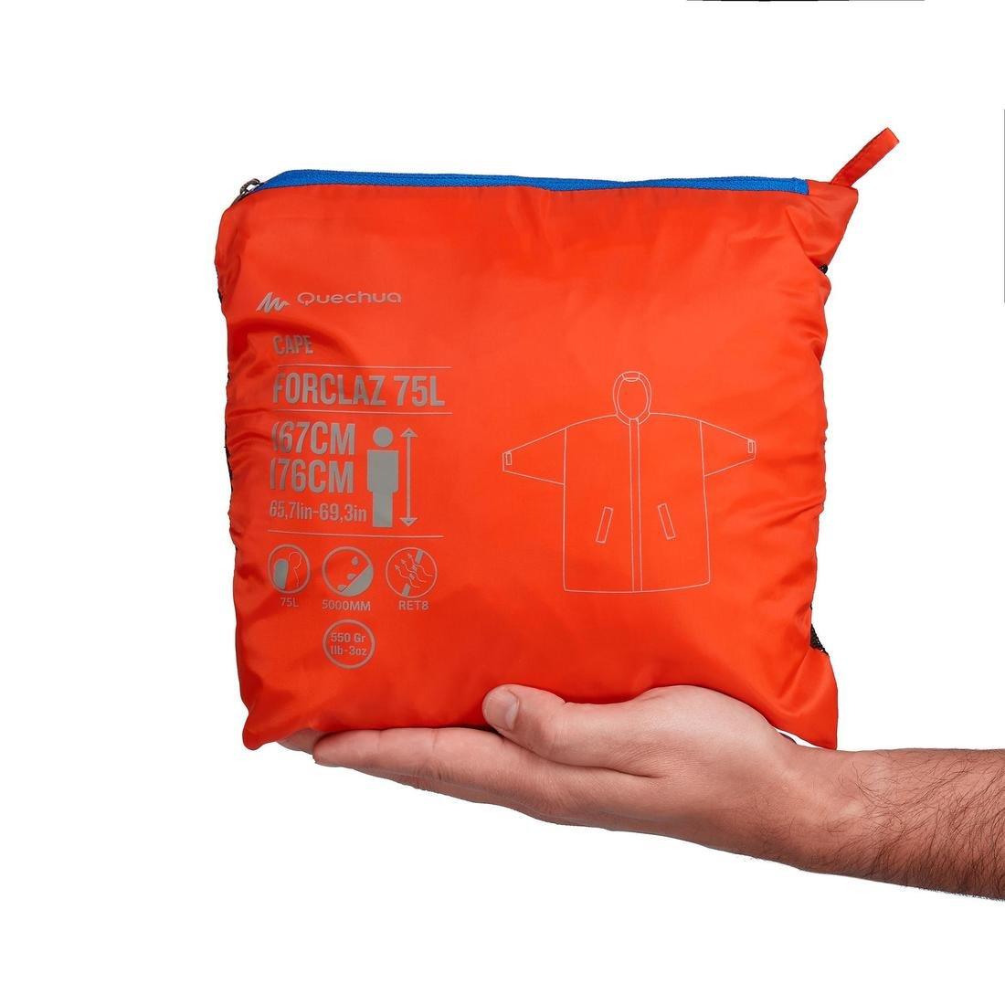 Hiking Rain Poncho - Mt900 - 75L, Red, No Color, large image number 9