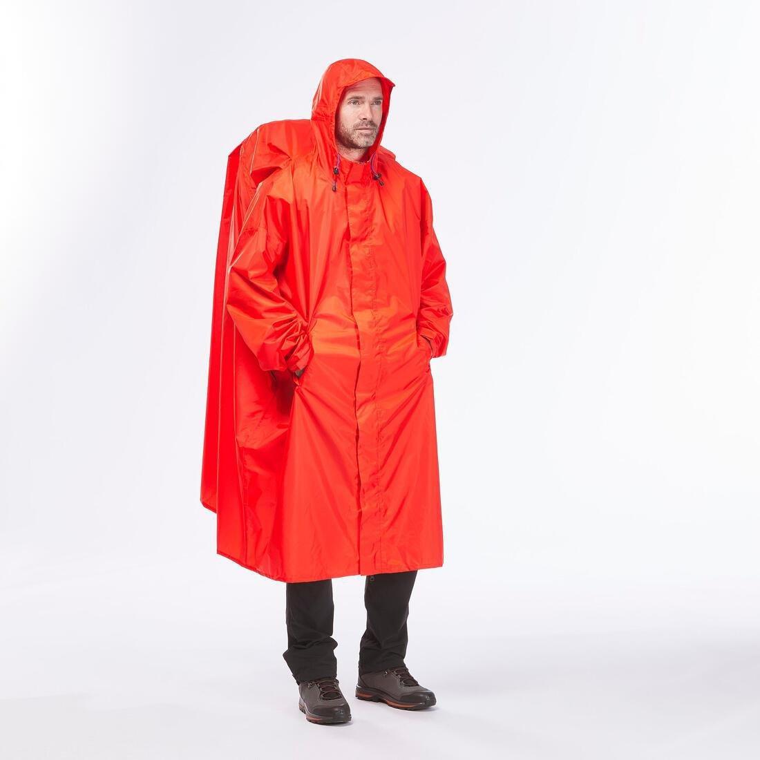 Hiking Rain Poncho - Mt900 - 75L, Red, No Color, large image number 12