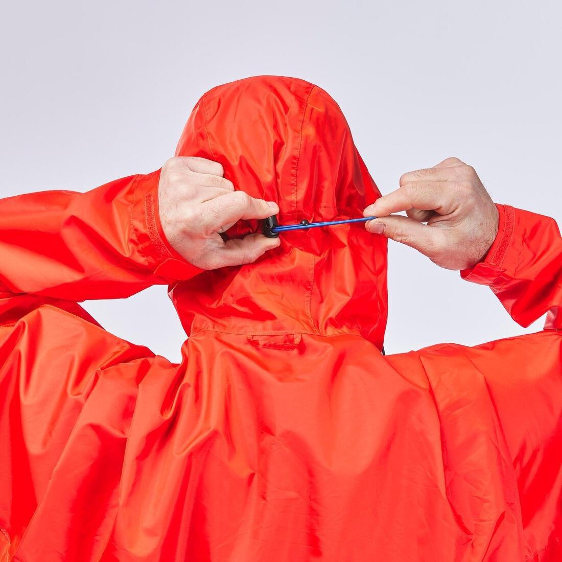 Hiking Rain Poncho - Mt900 - 75L, Red, No Color, large image number 6