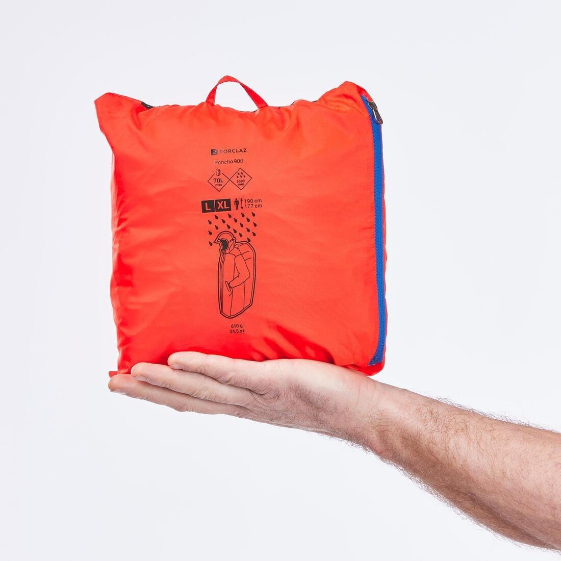 Hiking Rain Poncho - Mt900 - 75L, Red, No Color, large image number 8