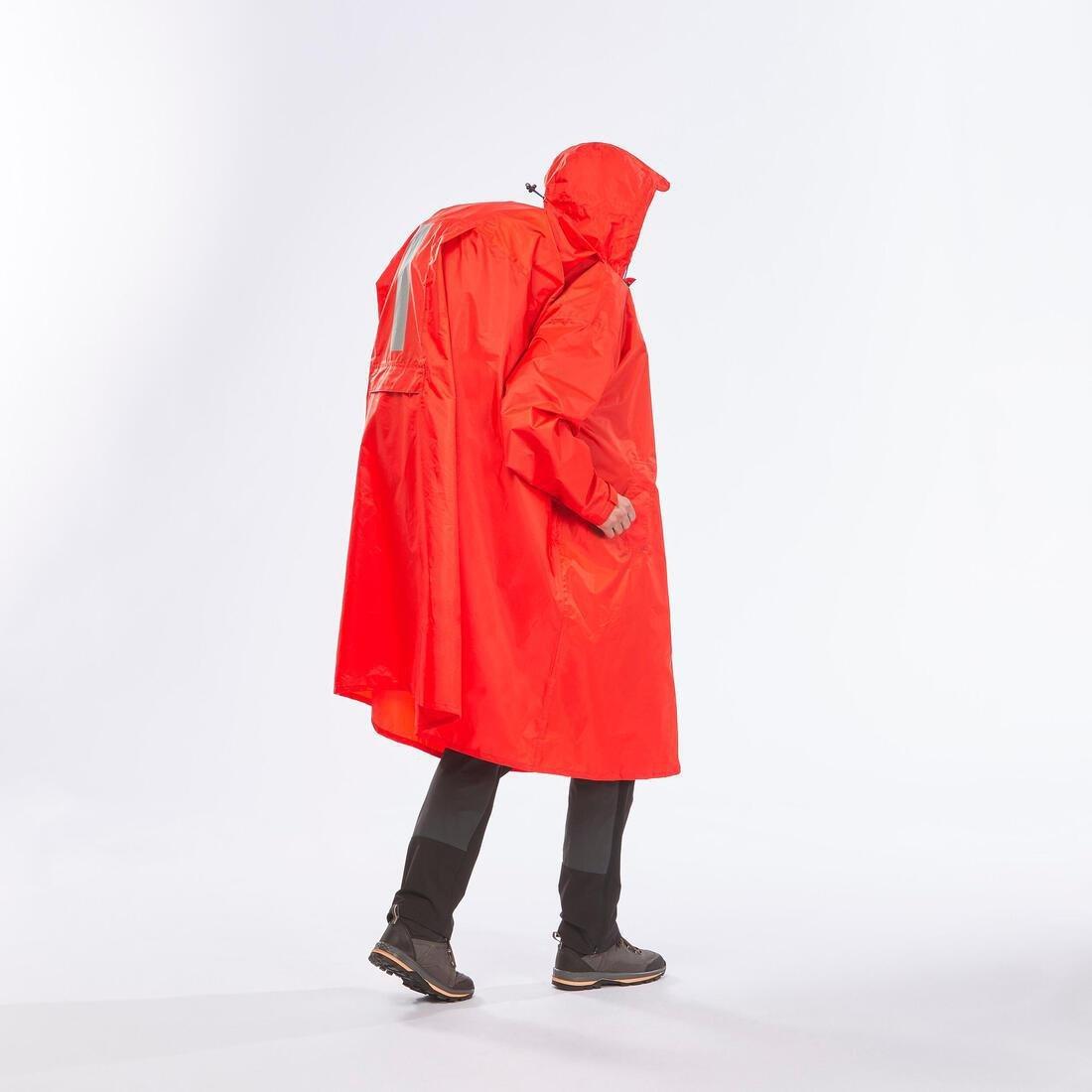Hiking Rain Poncho - Mt900 - 75L, Red, No Color, large image number 9
