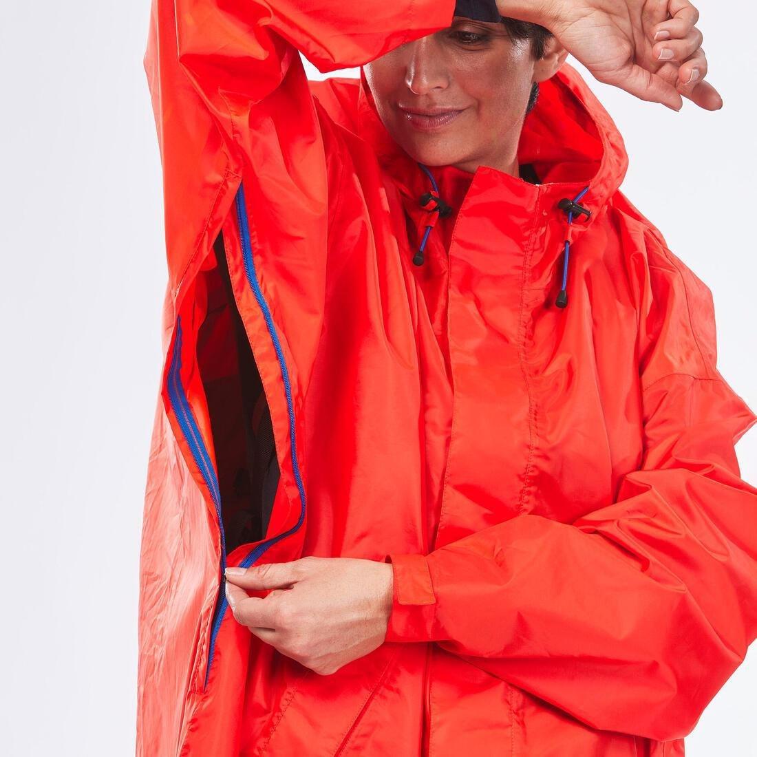 Hiking Rain Poncho - Mt900 - 75L, Red, No Color, large image number 12