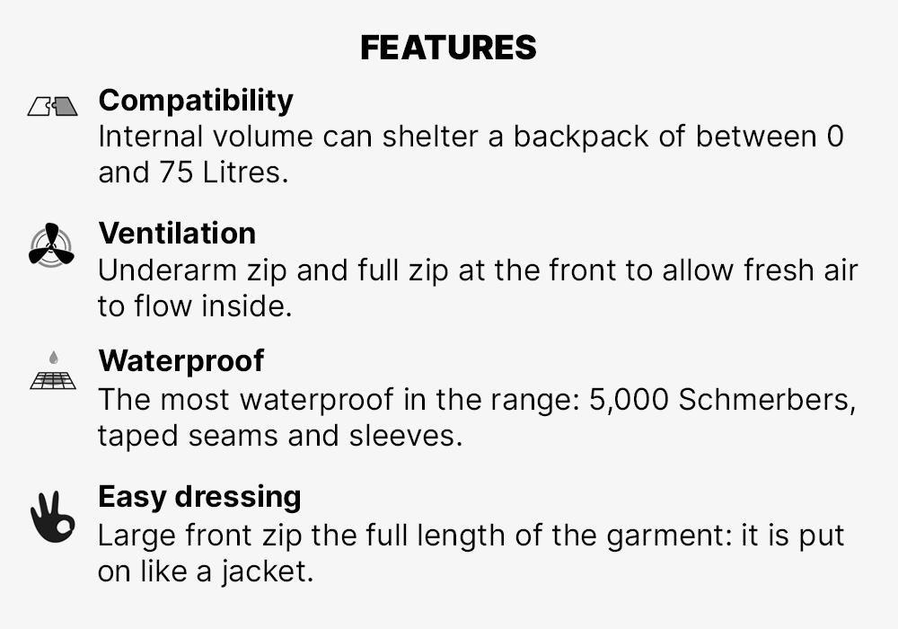 Hiking Rain Poncho - Mt900 - 75L, Red, No Color, large image number 15