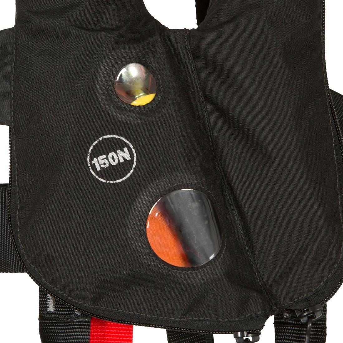 Adult Sailing Inflatable Life Jacket With Harness - Lj150N Air, Black, No Color, large image number 5