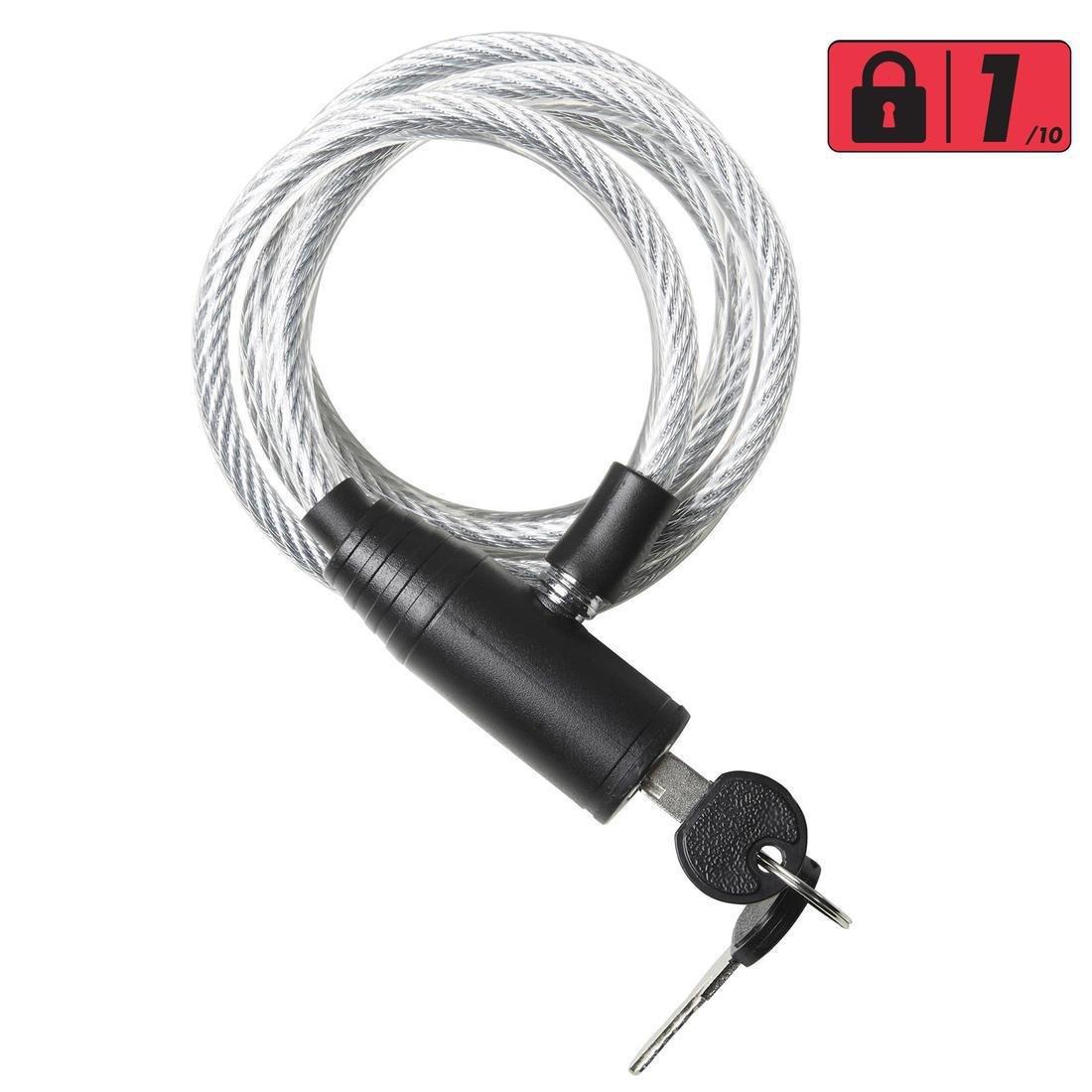 100 Bike Accessories Lock with Key, Grey, No Color, large image number 1