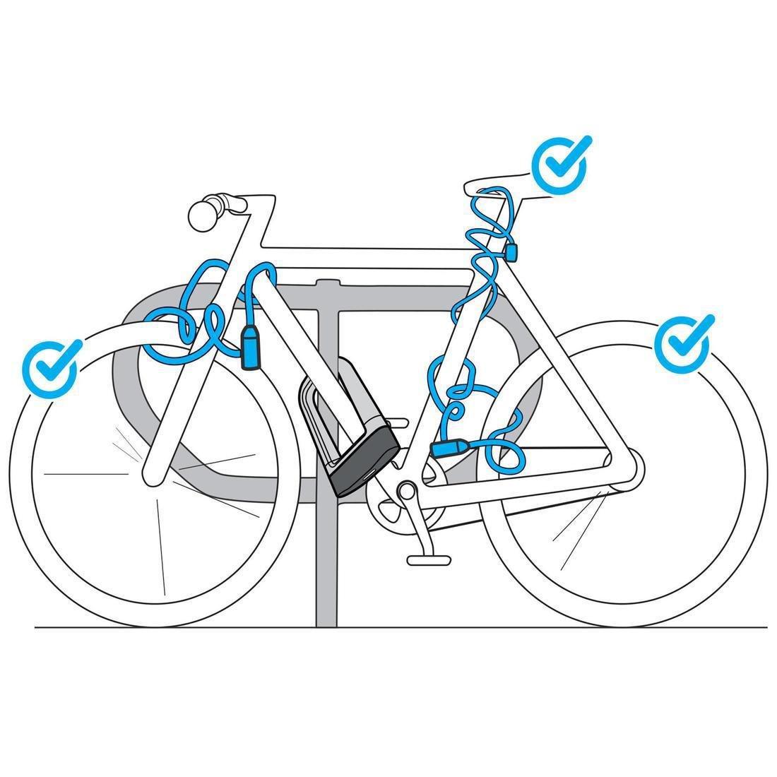 100 Bike Accessories Lock with Key, Grey, No Color, large image number 2