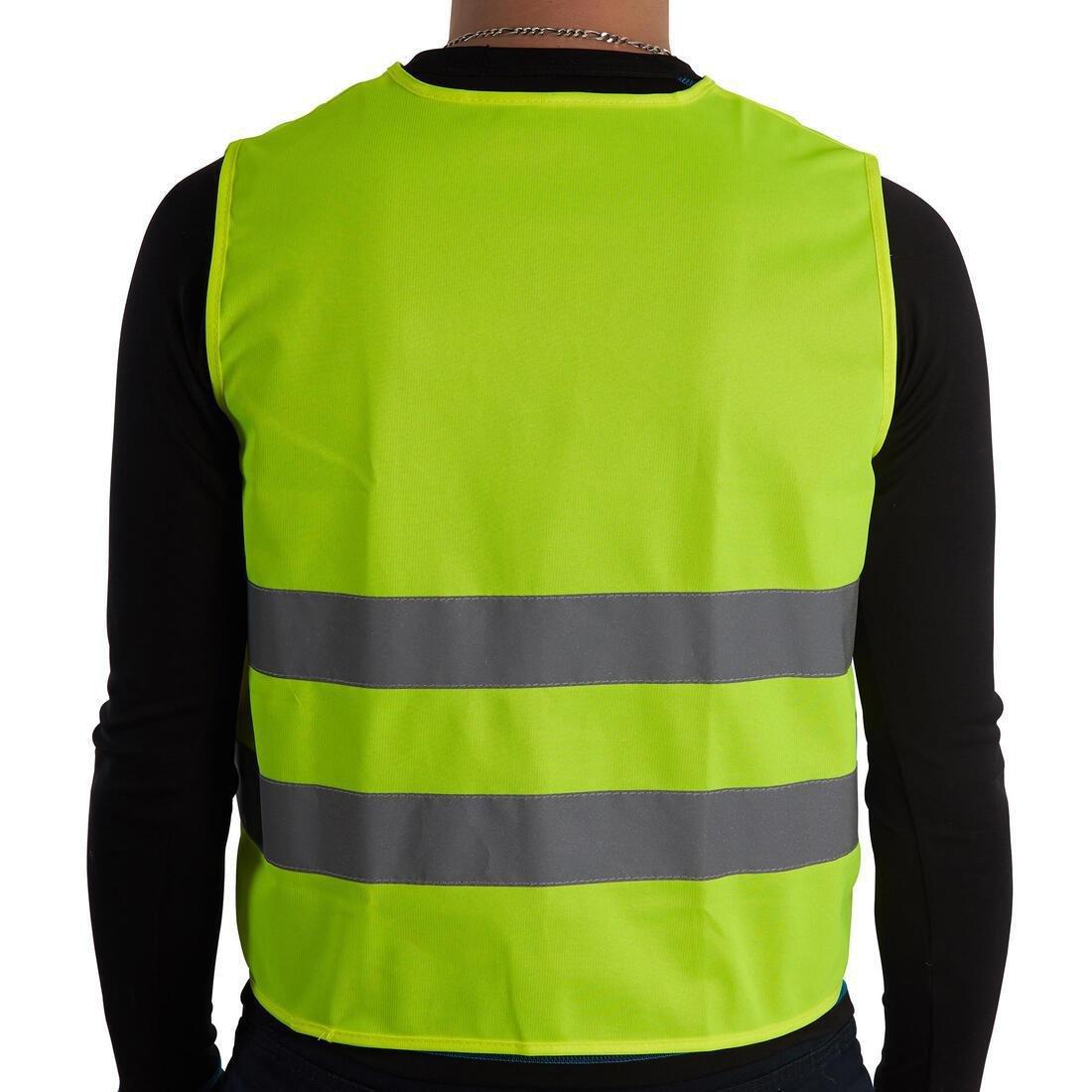 Kids Kids' Hi-Vis Cycling Gilet, Yellow, , large image number 1