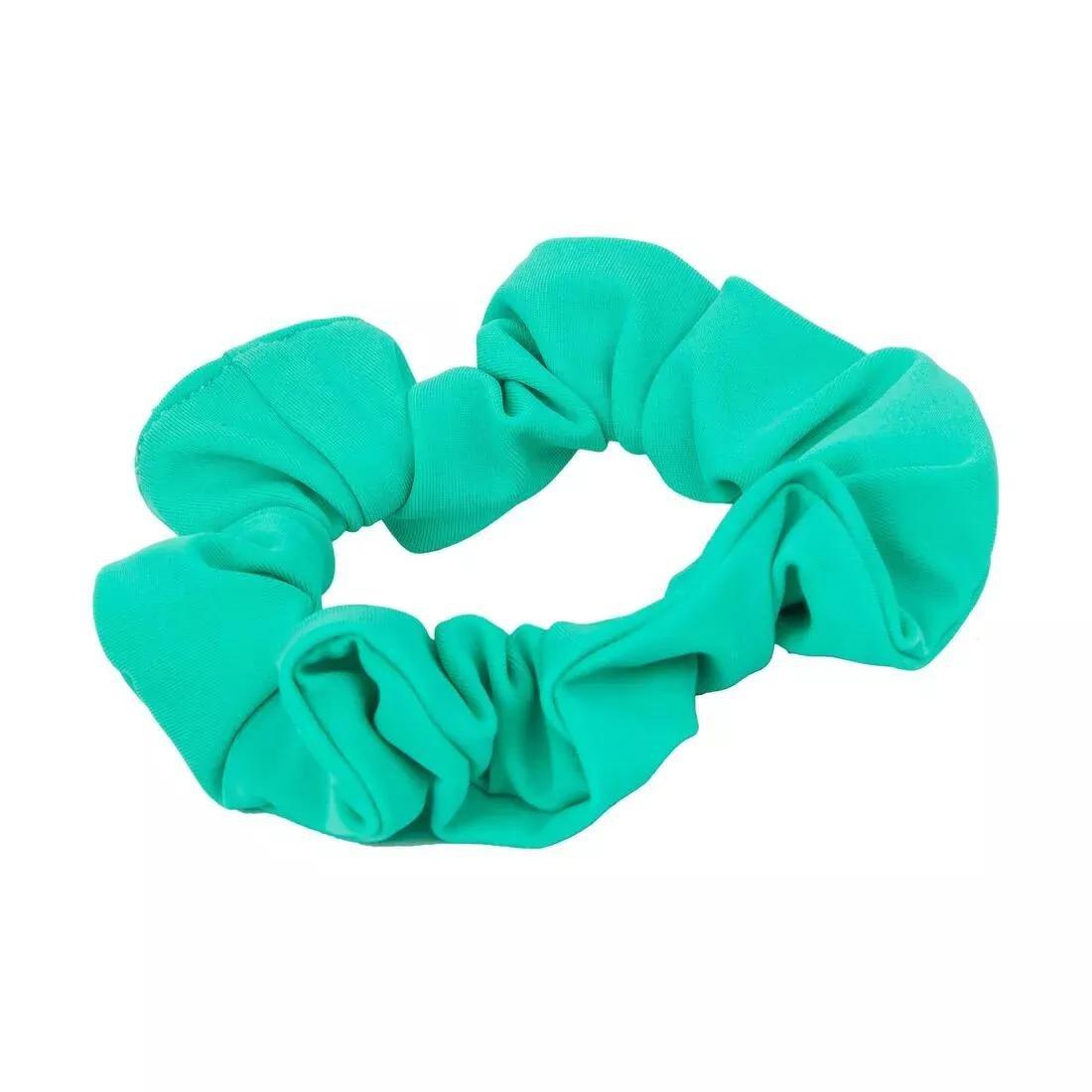 Girls' Swimming Hair Scrunchie, Turquoise Blue, No Color, large image number 1