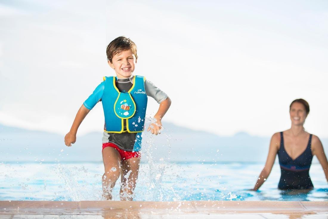 NABAIJI - Foam swim vest blue-red, Turquoise blue