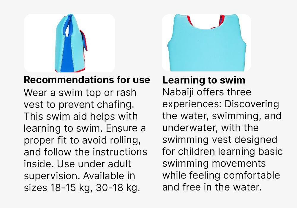 TURQUOISE BLUE Foam swim vest blue-red, , large image number 17