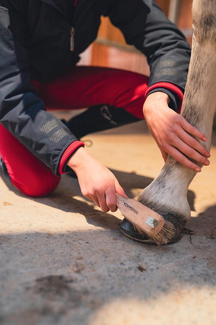 Sentier Horse Riding Wooden Hoof Pick Brush, Beige, No Color, large image number 5