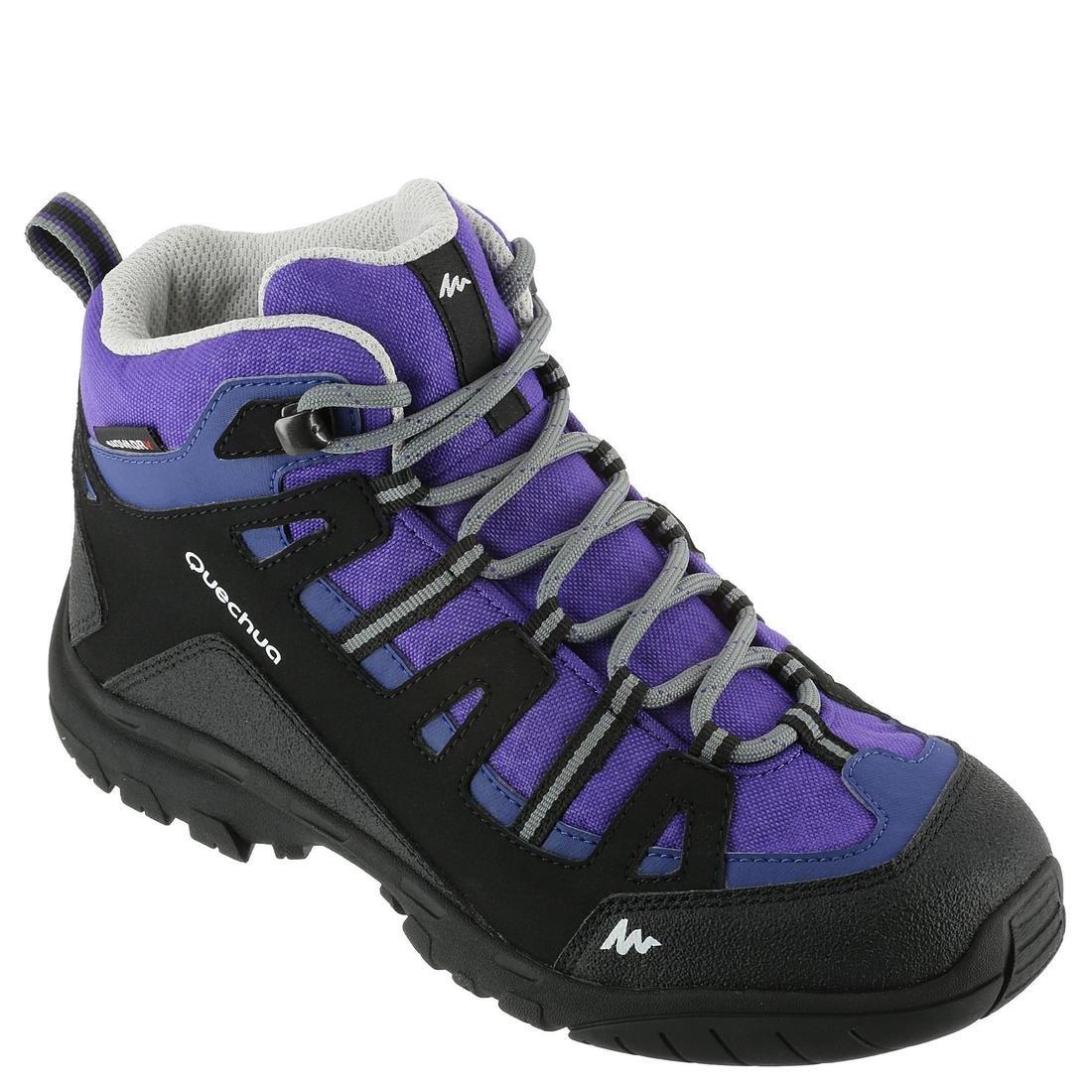 Nh500 Mid Waterproof Jr Hiking Shoes, Purple, , large image number 0