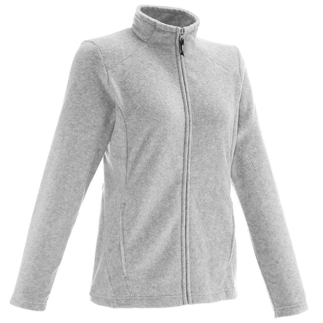 Women's MH120 Mottled Mountain Hiking Fleece Jacket, Black, No Color, large image number 7
