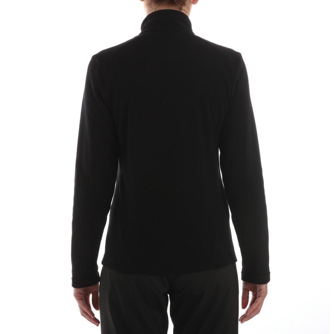 Women's MH120 Mottled Mountain Hiking Fleece Jacket, Black, No Color, large image number 8