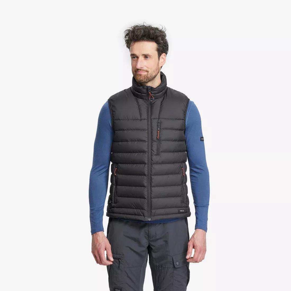 BLACK Men's Mountain Trekking Padded Gilet - MT500, , large image number 0