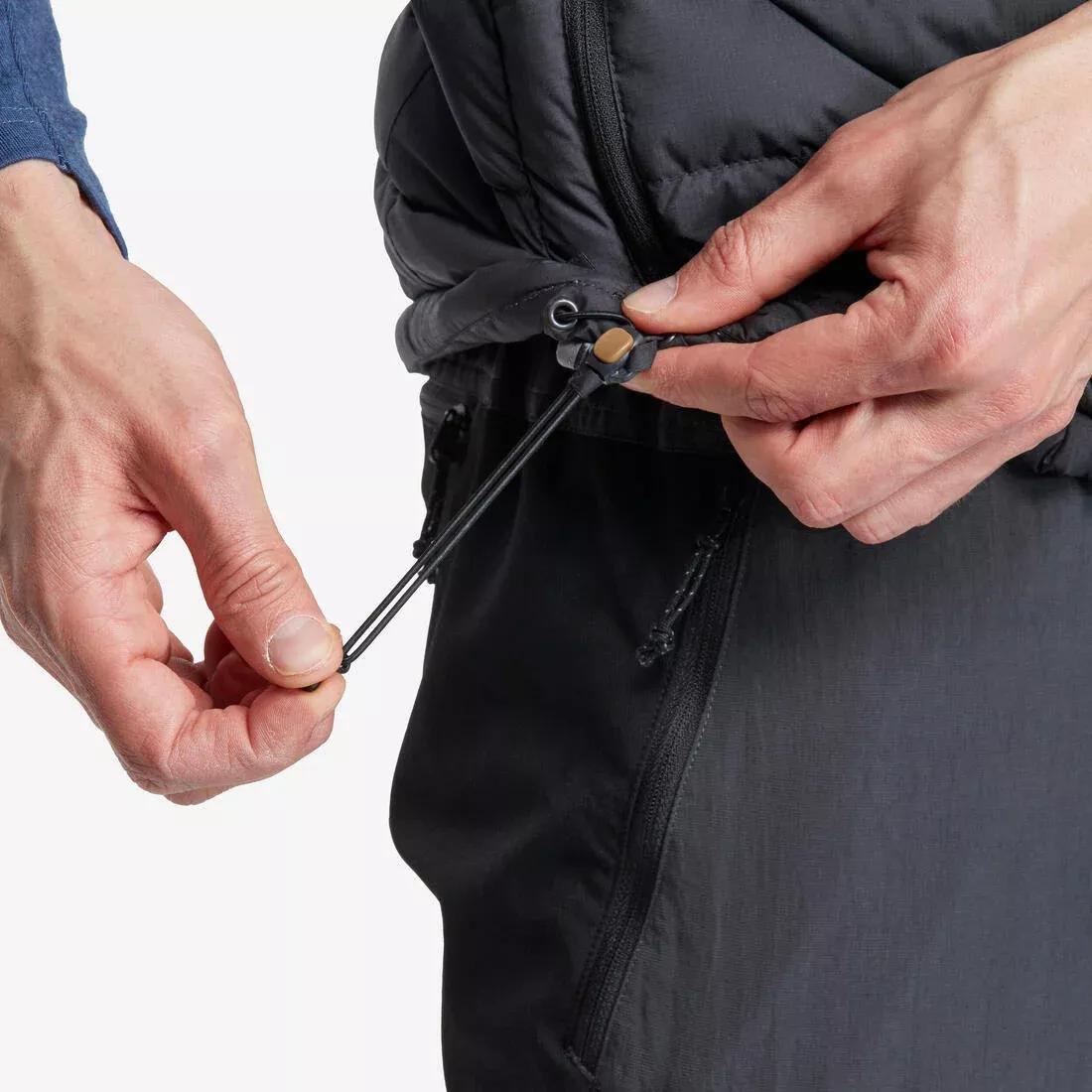 BLACK Men's Mountain Trekking Padded Gilet - MT500, No Color, large image number 5