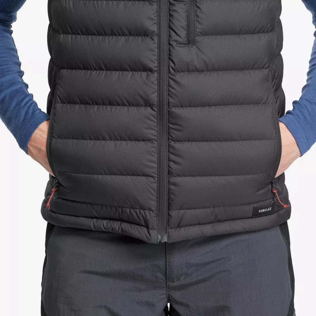 BLACK Men's Mountain Trekking Padded Gilet - MT500, No Color, large image number 7