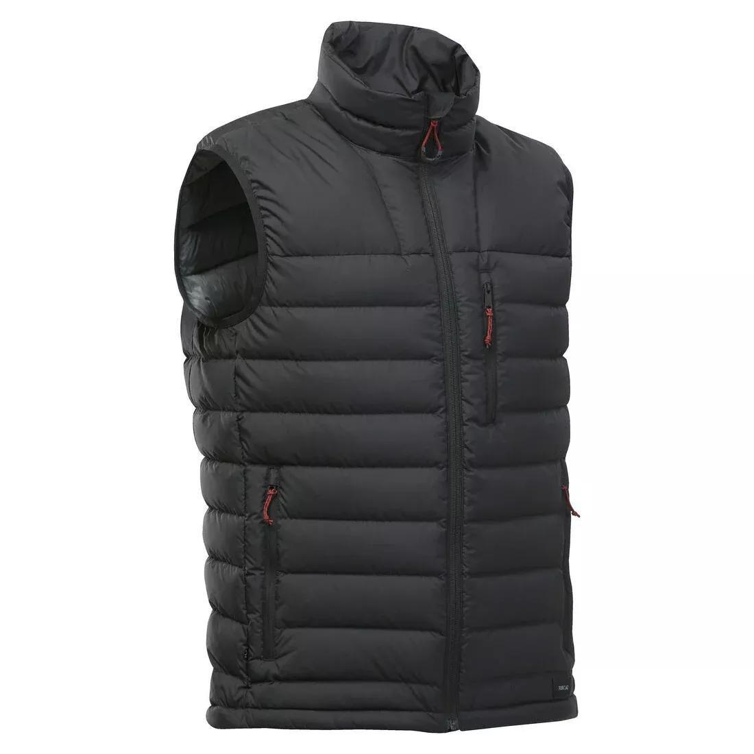 BLACK Men's Mountain Trekking Padded Gilet - MT500, No Color, large image number 9