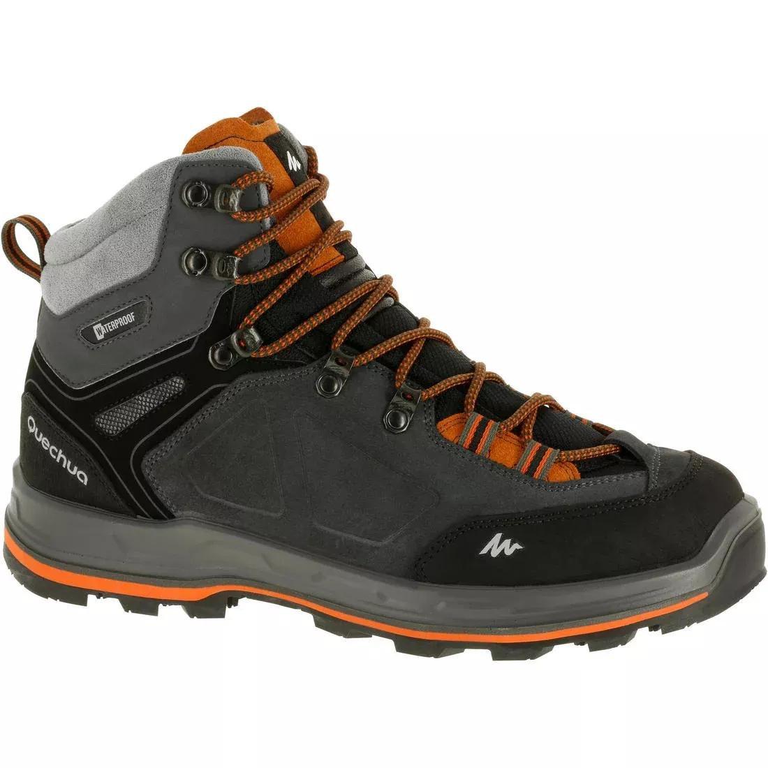 Men's Waterproof Leather Boots - Trekking 100 Ontrail, Carbon Grey, , large image number 0