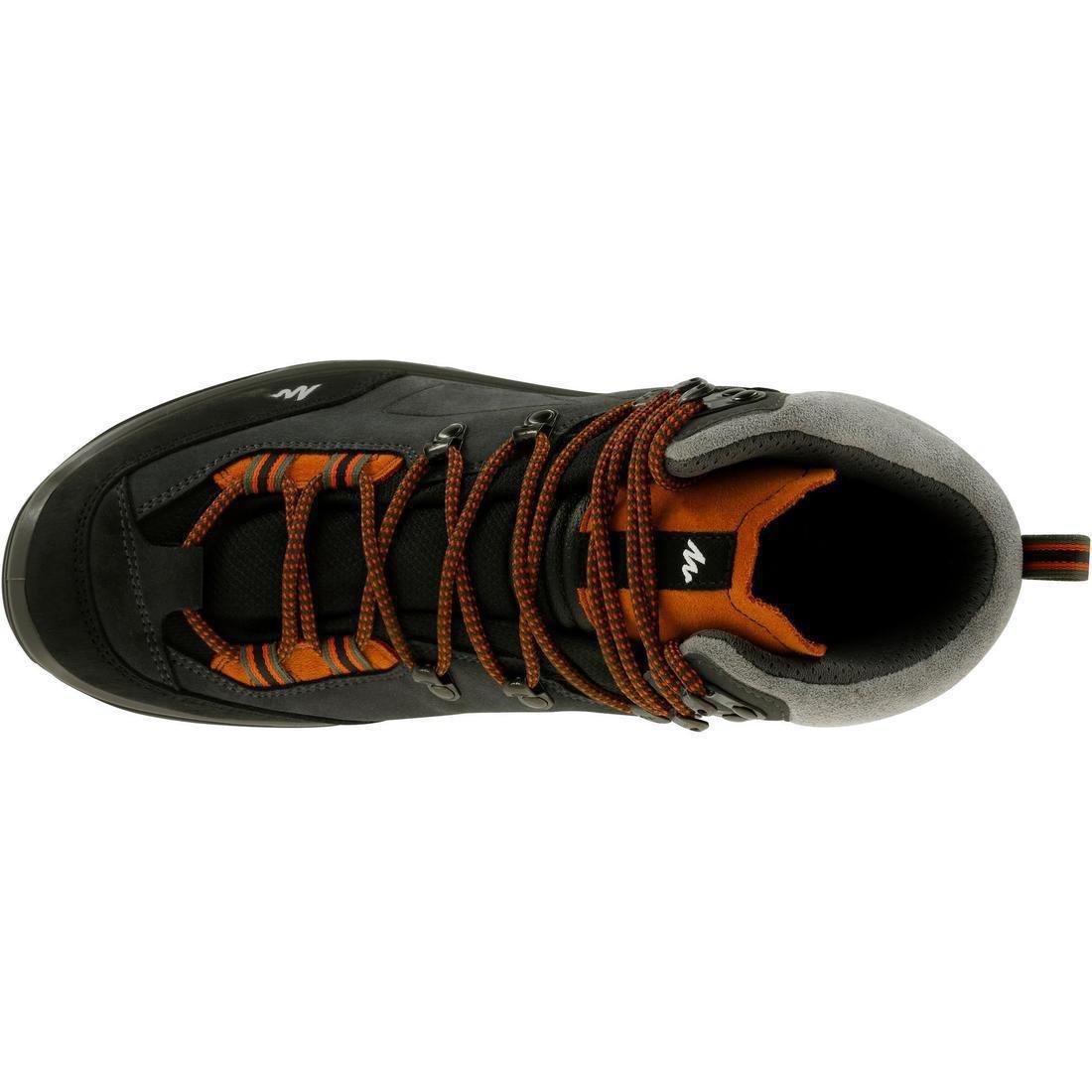 Men's Waterproof Leather Boots - Trekking 100 Ontrail, Carbon Grey, , large image number 5