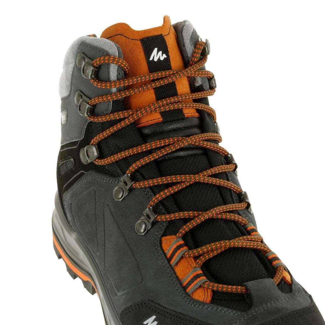 Men's Waterproof Leather Boots - Trekking 100 Ontrail, Carbon Grey, , large image number 6