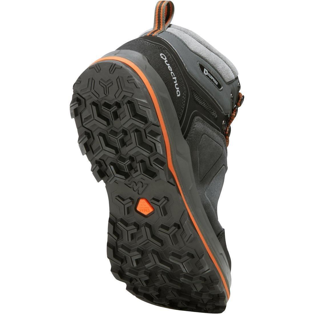 Men's Waterproof Leather Boots - Trekking 100 Ontrail, Carbon Grey, , large image number 7