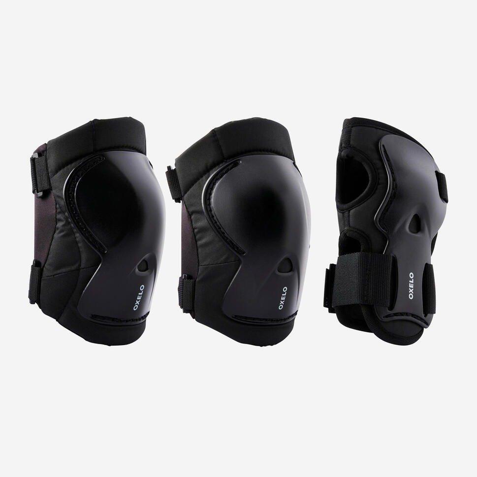 Kids Unisex 3X2 Skating Scooter Skateboard Protectors, Black, , large image number 0