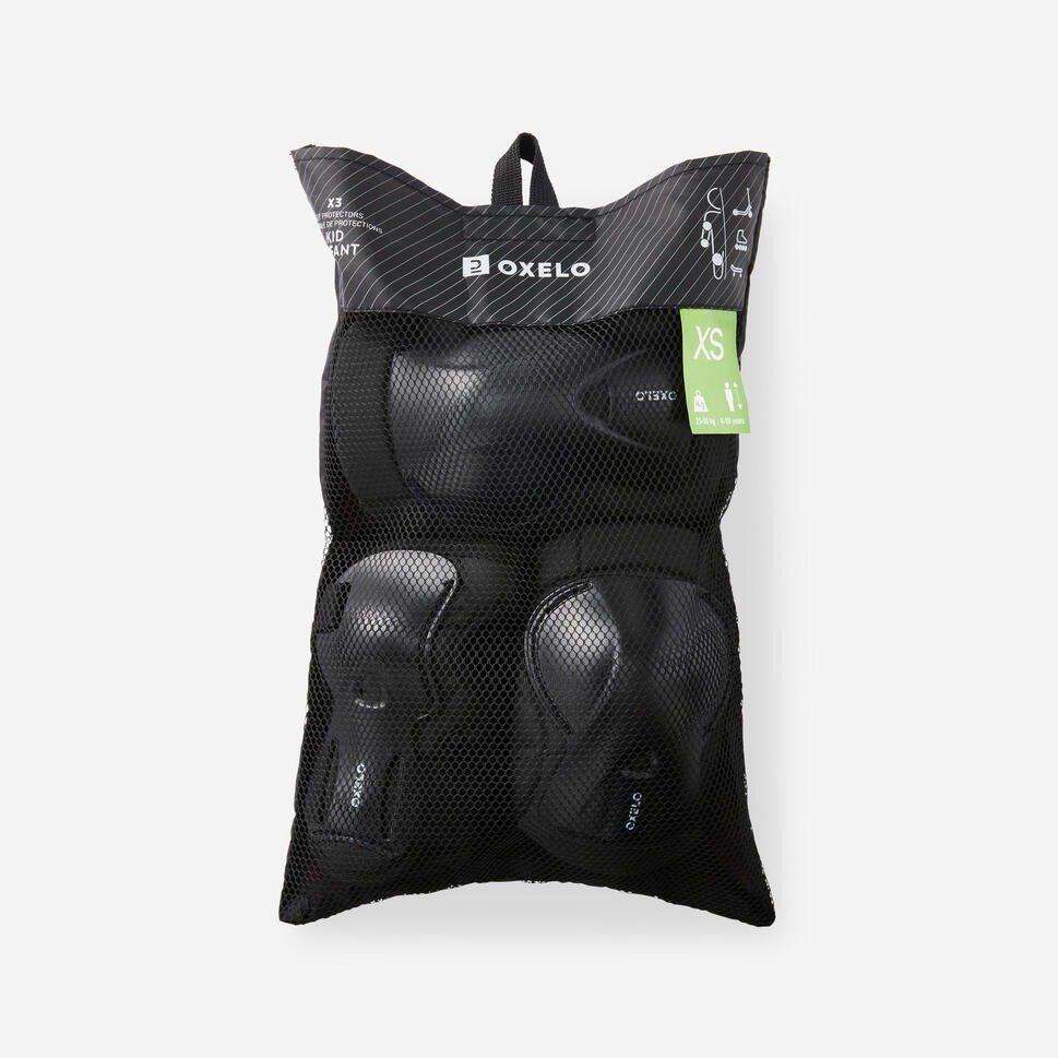 Kids Unisex 3X2 Skating Scooter Skateboard Protectors, Black, , large image number 7