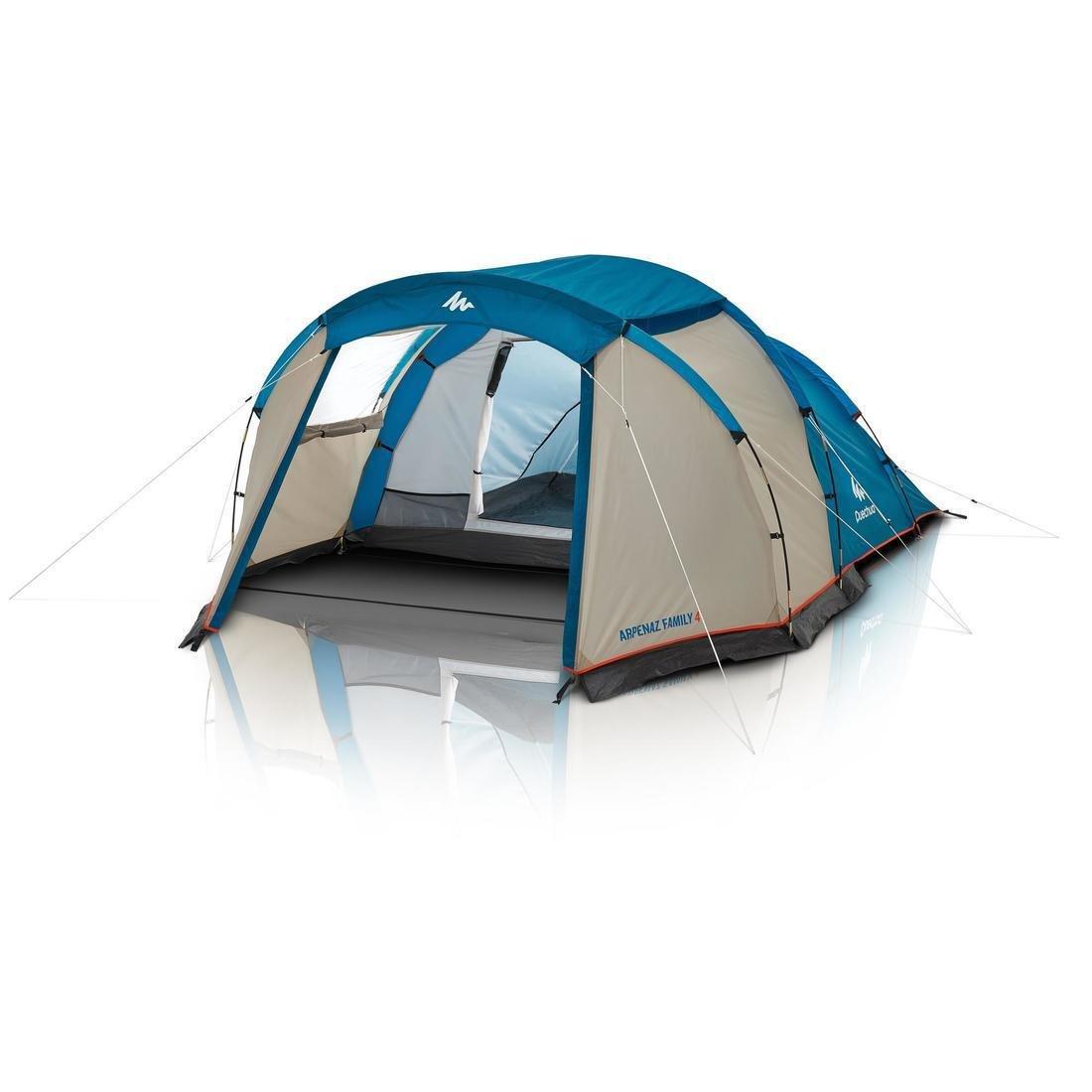 Camping Tent With Poles, Arpenaz 4, 4 Person, 1 Bedroom, No Color, large image number 2