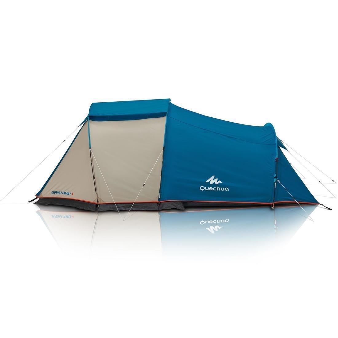 Camping Tent With Poles, Arpenaz 4, 4 Person, 1 Bedroom, No Color, large image number 5