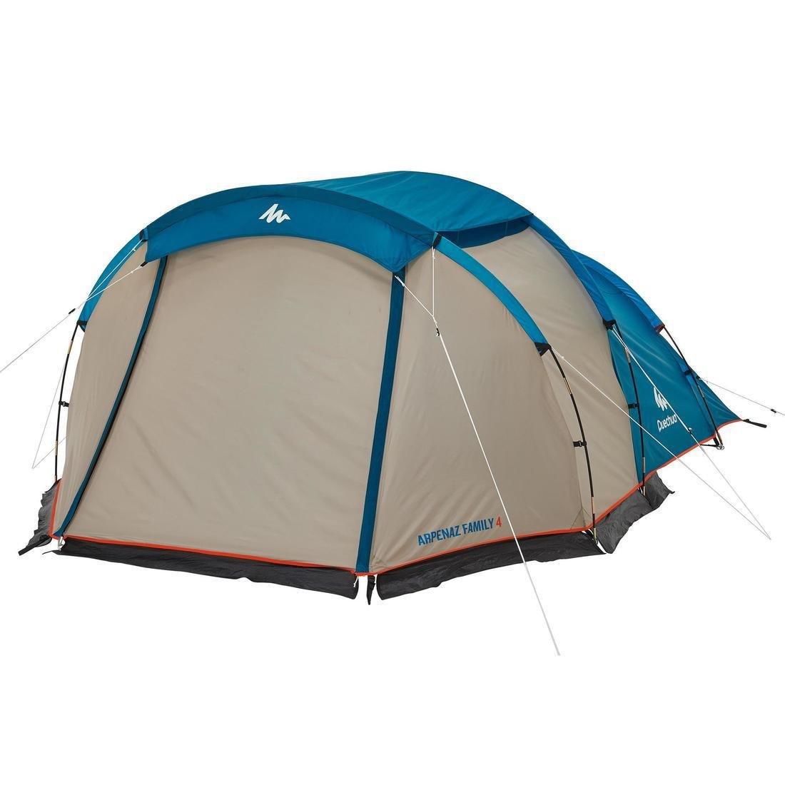 Camping Tent With Poles, Arpenaz 4, 4 Person, 1 Bedroom, No Color, large image number 7