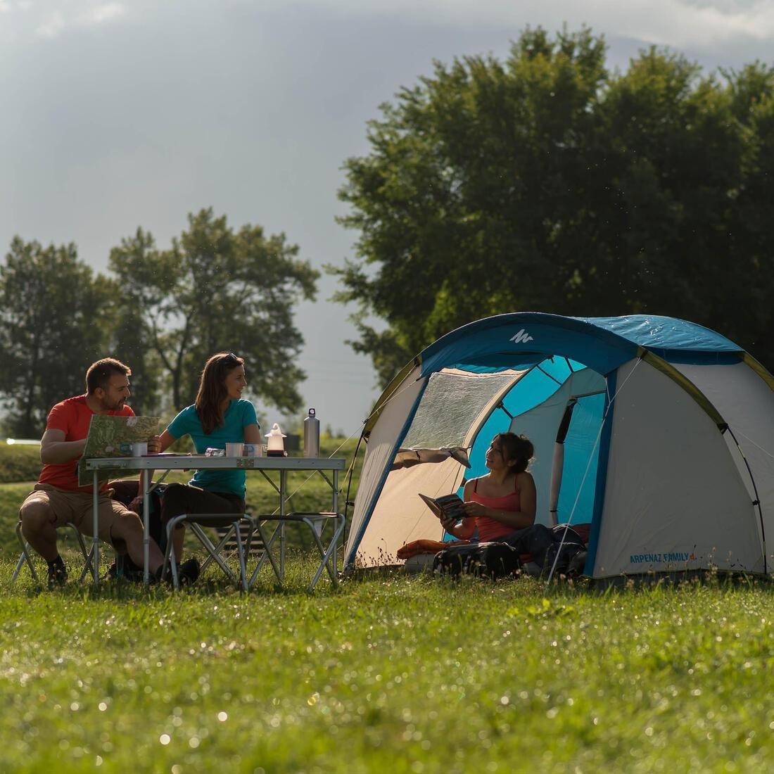 Camping Tent With Poles, Arpenaz 4, 4 Person, 1 Bedroom, No Color, large image number 12