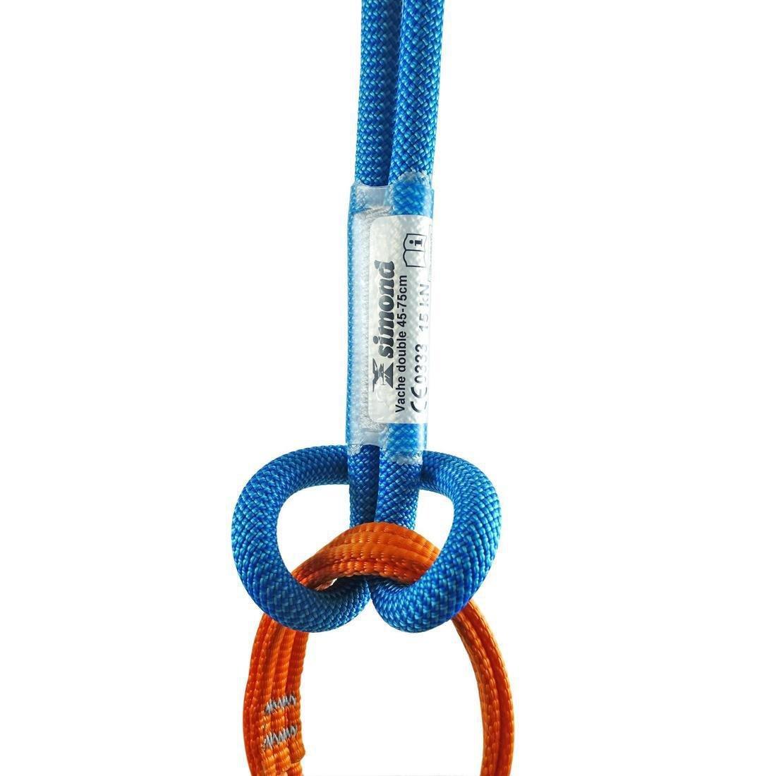 FLUO NEON GREEN Double climbing and mountaineering lanyard, No Color, large image number 4