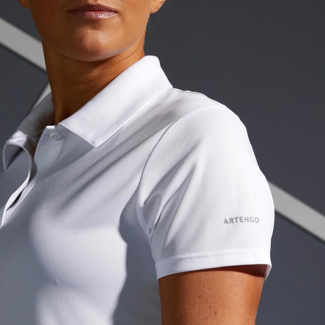 Women's Tennis Polo Dry 100-White, , large image number 5
