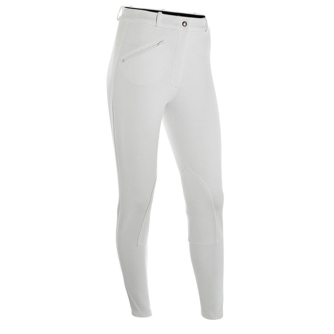 Women Horse Riding Show Jodhpurs - 100, White, No Color, medium