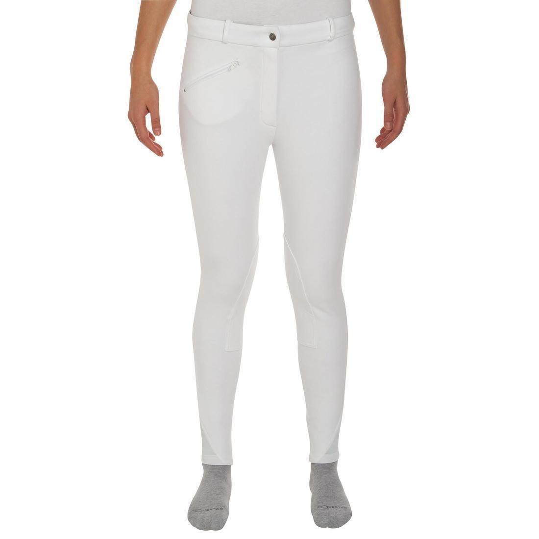 Women Horse Riding Show Jodhpurs - 100, White, , large image number 1